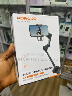 Porodo 3-Axis Gimbal Stabilizer Extension Rod Ai Tracking