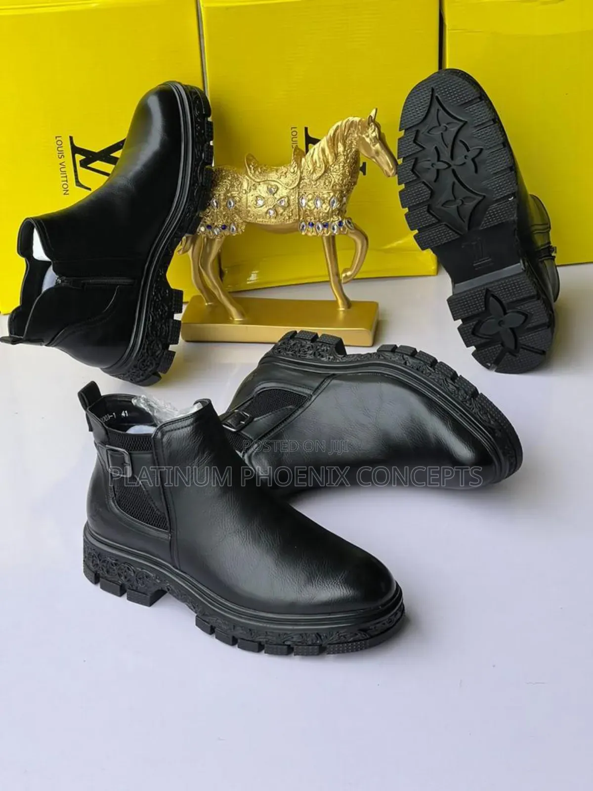 Original Louis Vuitton Quality Leather Corporate Boot