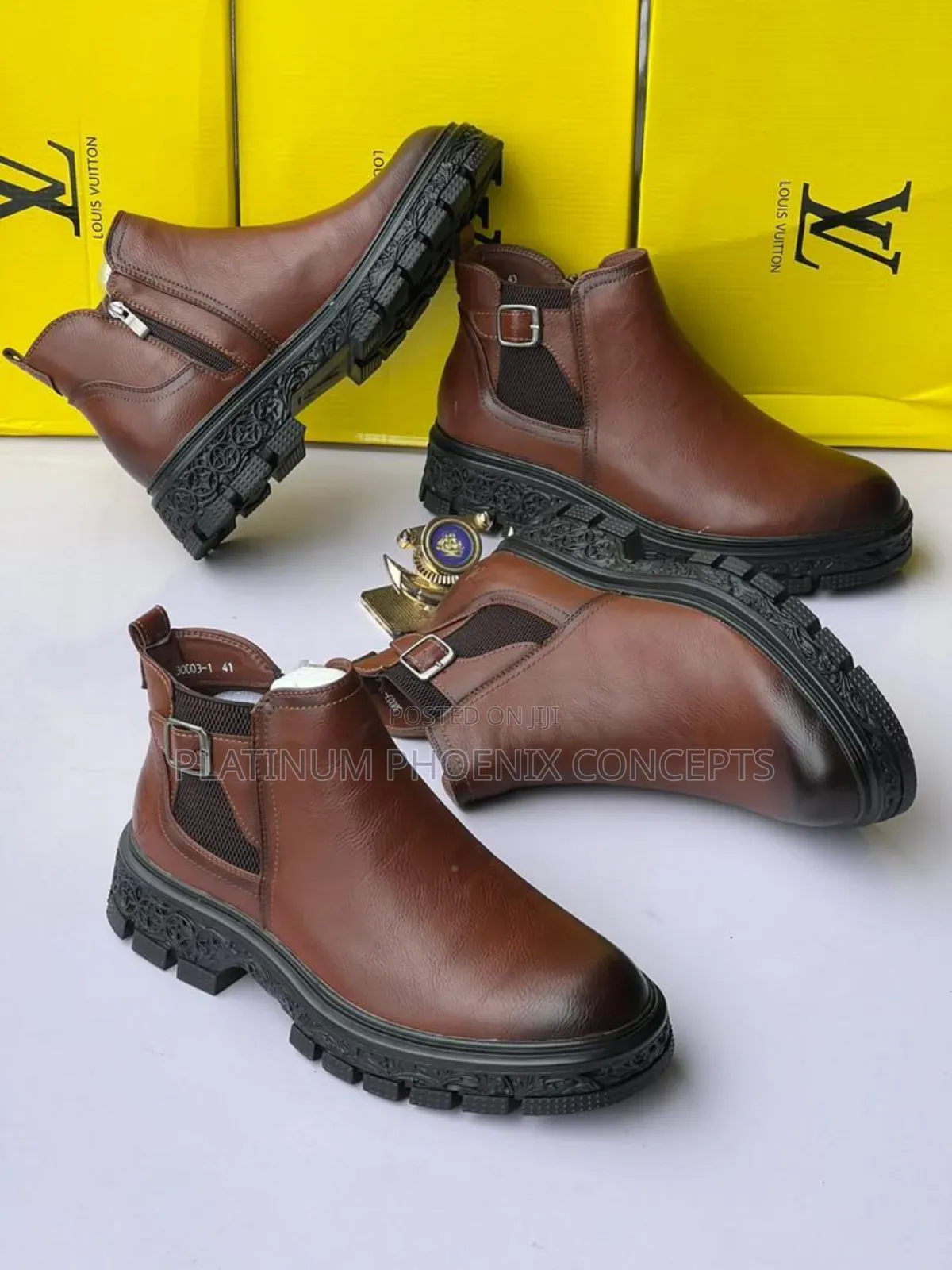 Original Louis Vuitton Quality Leather Corporate Boot