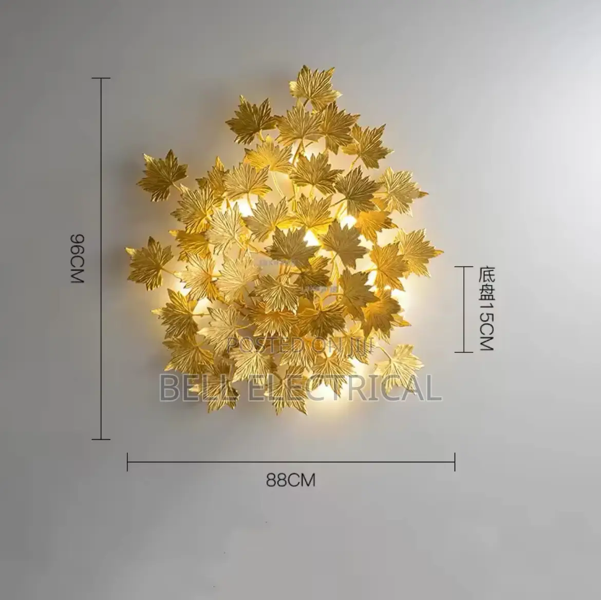 Wall Light Luxury Gold Leaves