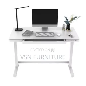 Smart Glass Electric Adjustable Desk With Drawer and Charge