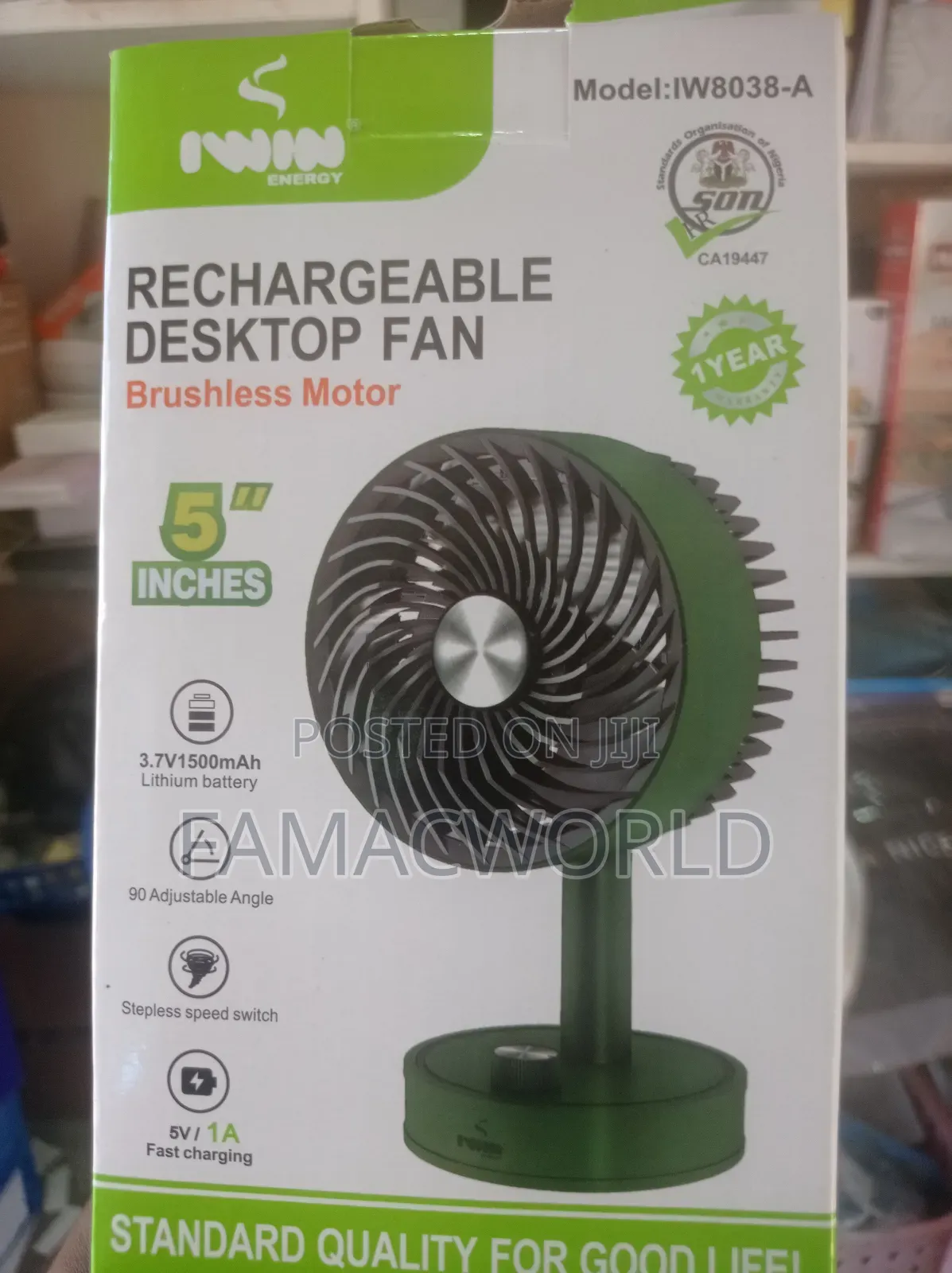 Iwin Rechargeable Fan
