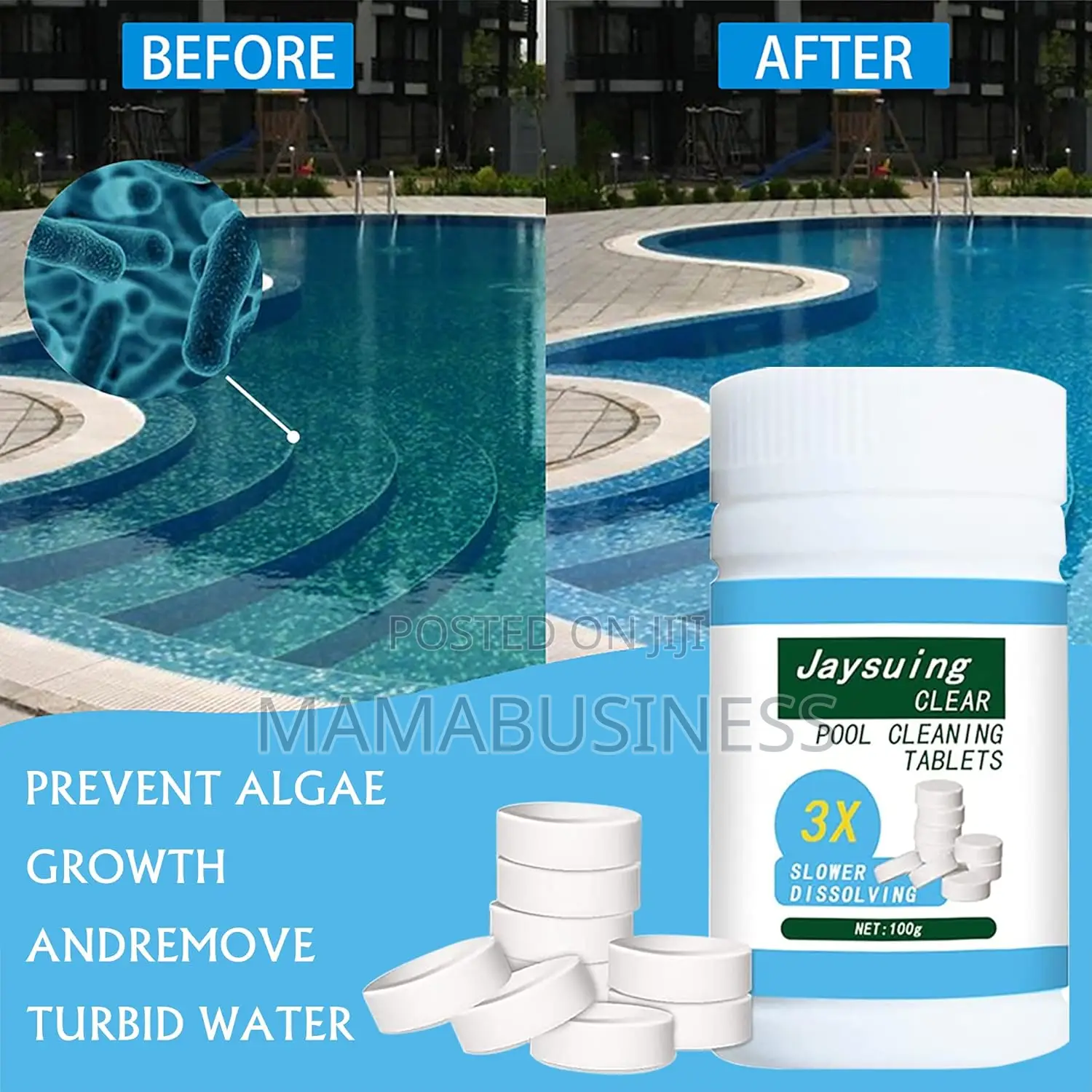 Jaysuing Clear Pool Cleaning Tablets