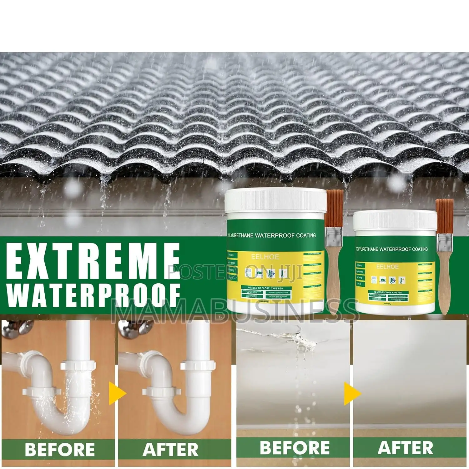 Eelhoe Polyurethane Waterproof Coating + Brush - 100g
