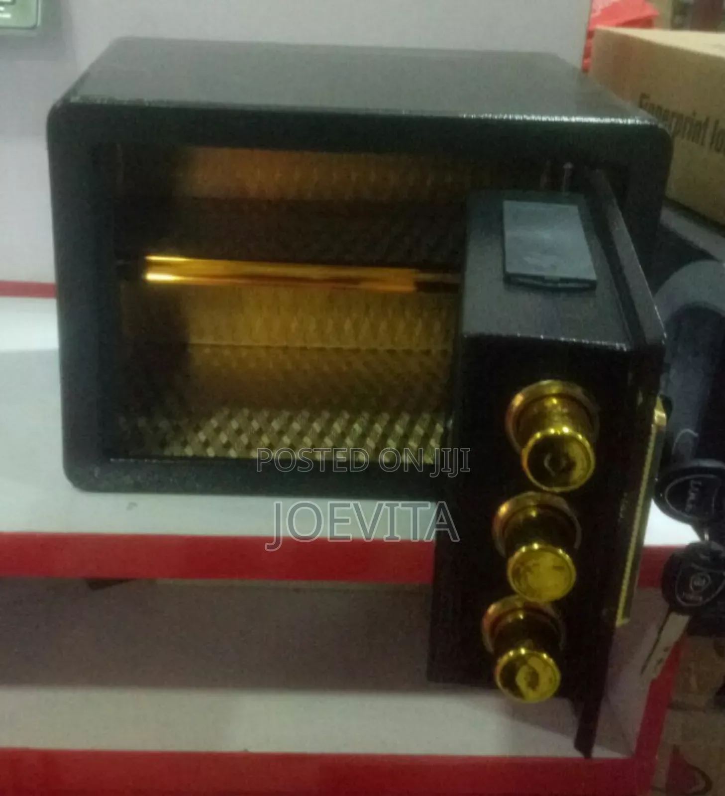 25cm Digital Finger Print Safe ( Black Gold)