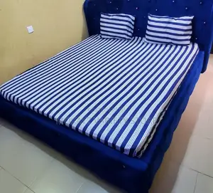 Bold Blue and White Quality Bedsheet 6by6)