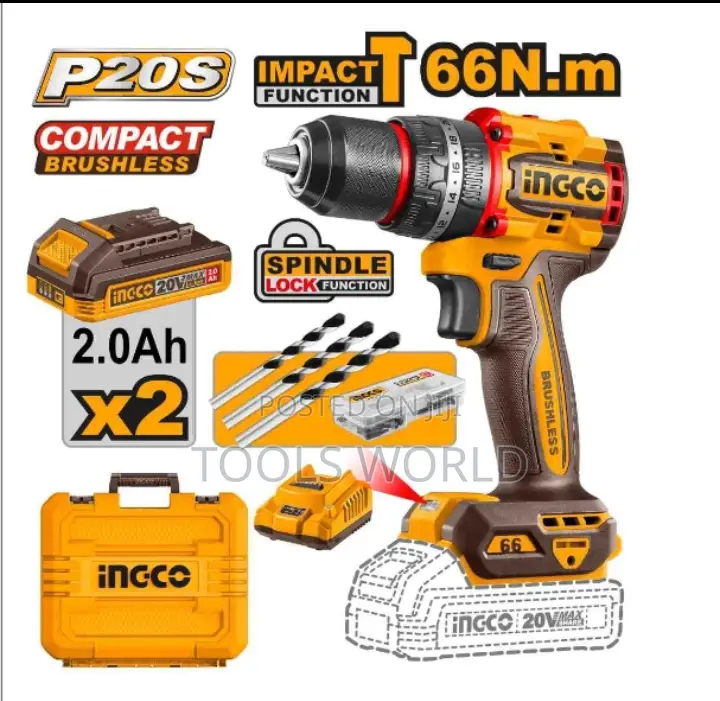 Compact Brushless Cordless Impact Drill 20v