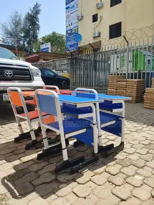 Classroom/Study Desk With Adjustable Chair Multiple Colours