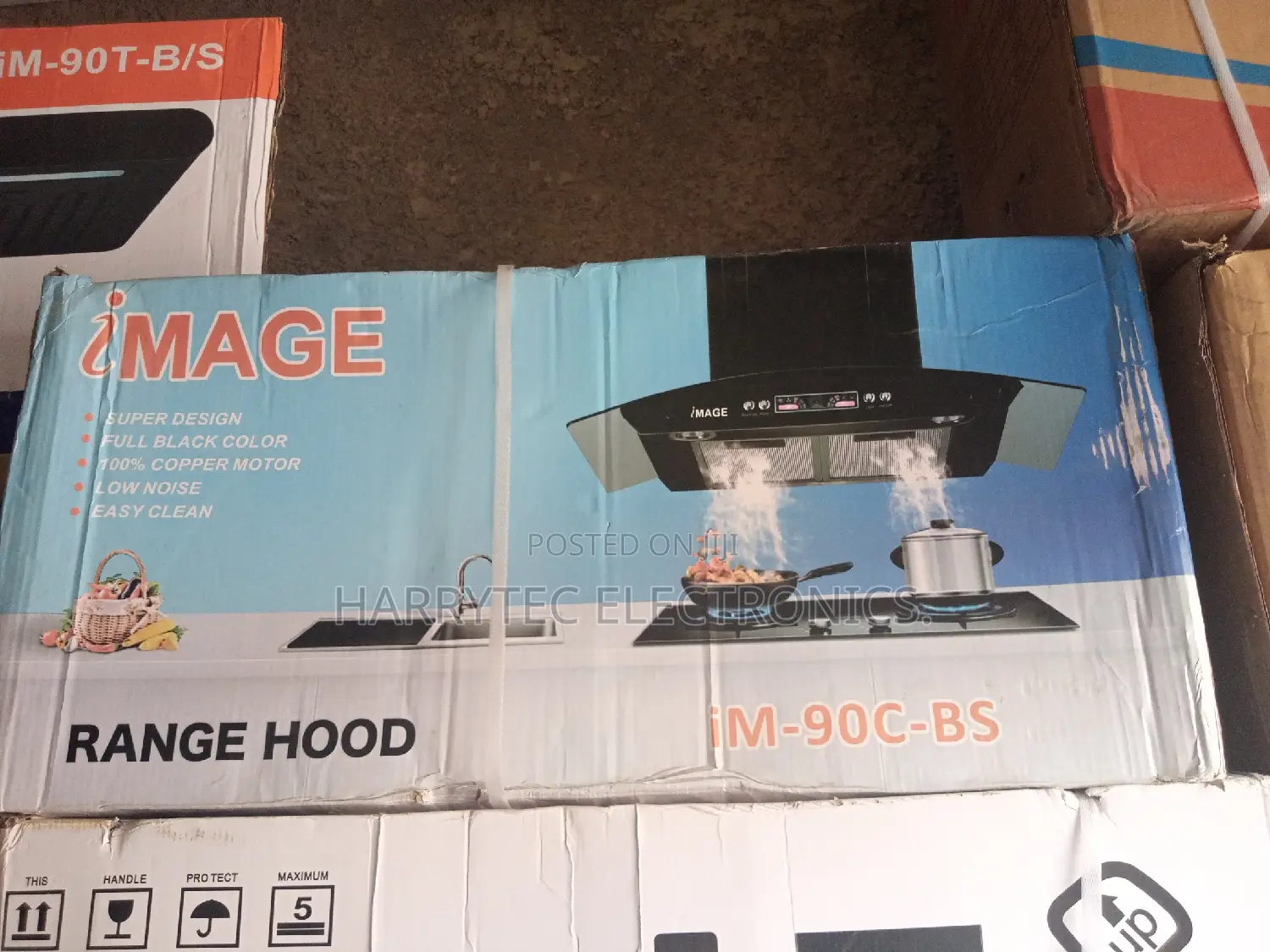 Image Range Hood Extractor 90 Cm Black With 2 Years Warranty