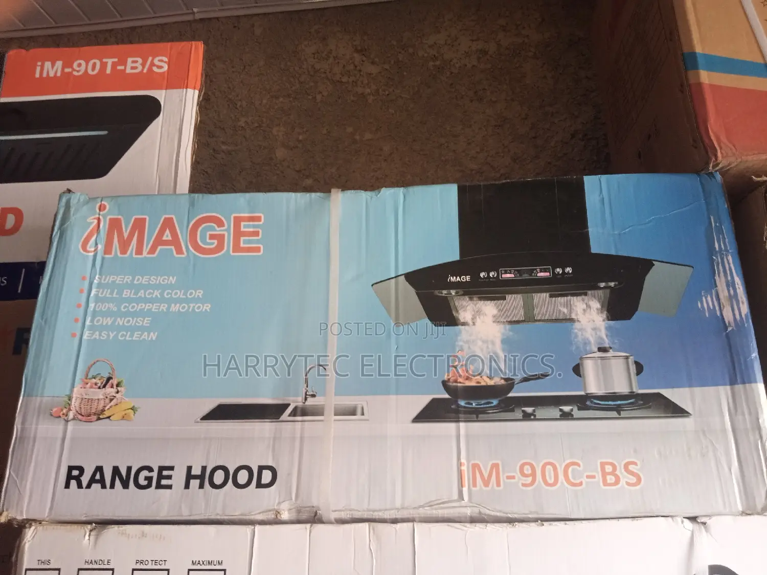 Image Range Hood Extractor 90 Cm Black With 2 Years Warranty