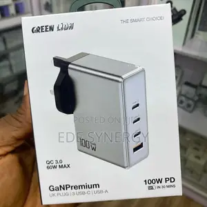 100w Pd Gan Premium 3 Usb-C Uk Plug Adapter.