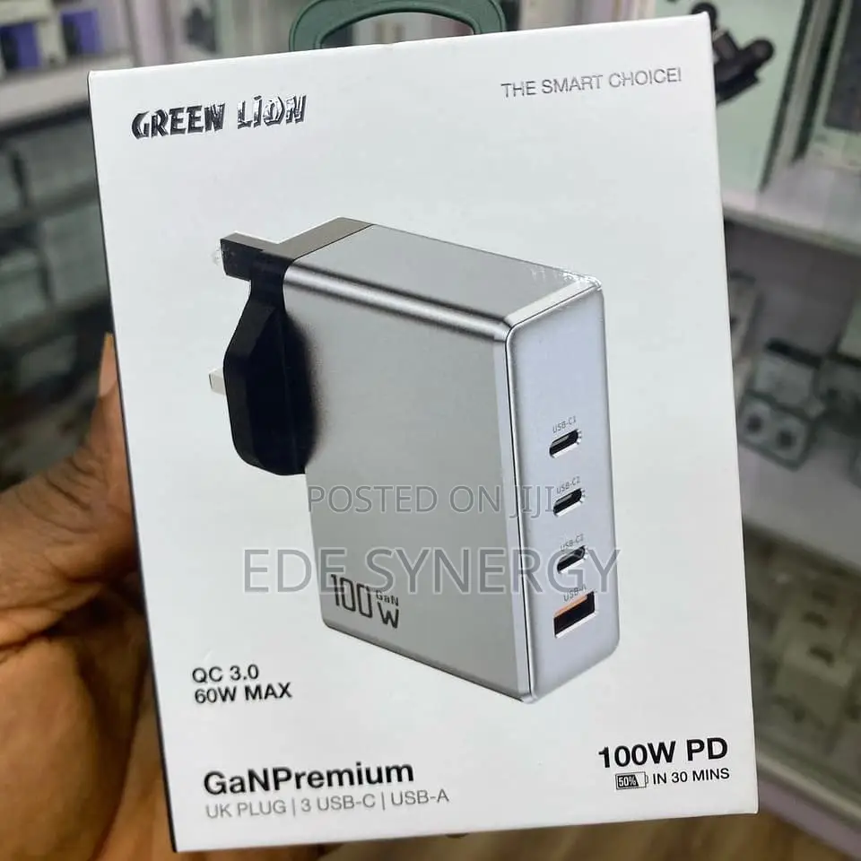 100w Pd Gan Premium 3 Usb-C Uk Plug Adapter.