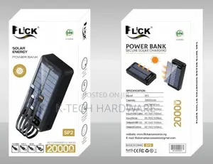 Flick 20000mah Sp2 Solar Power Bank With 4 Self Contained Ca
