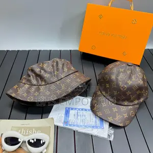 Photo - Louis Vuitton Leather Bucket Hat and Trucker Cap Pair