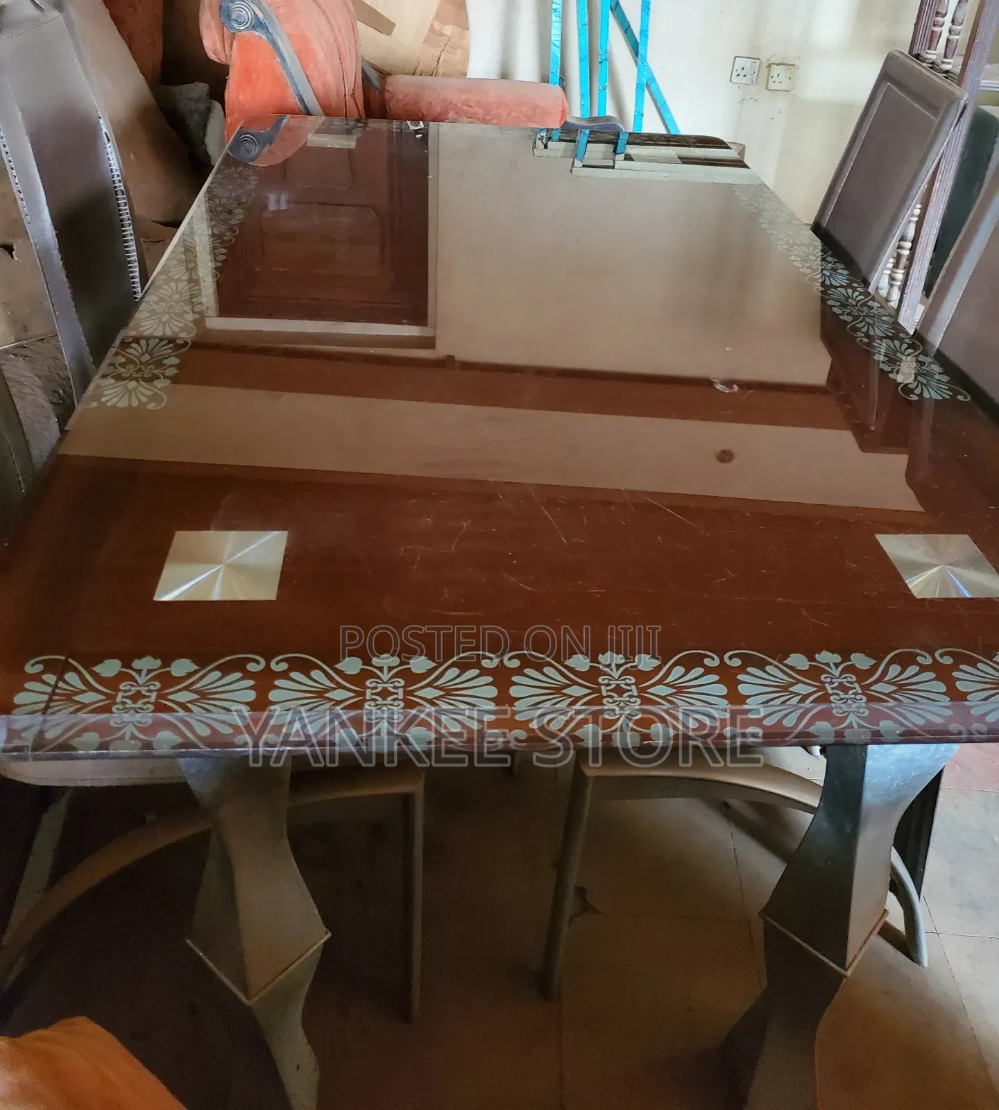 Glass Dinning With 4 Chairs