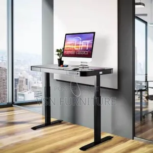 Smart Electric Desk With Drawer,Wireless and Charging Plug