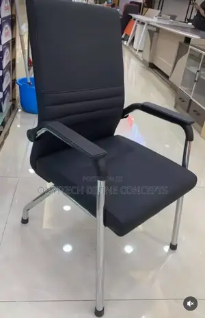 Leather Office Visitors Chair With 4 Leg