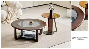 Glass and Wooden 2 in 1 Center Table