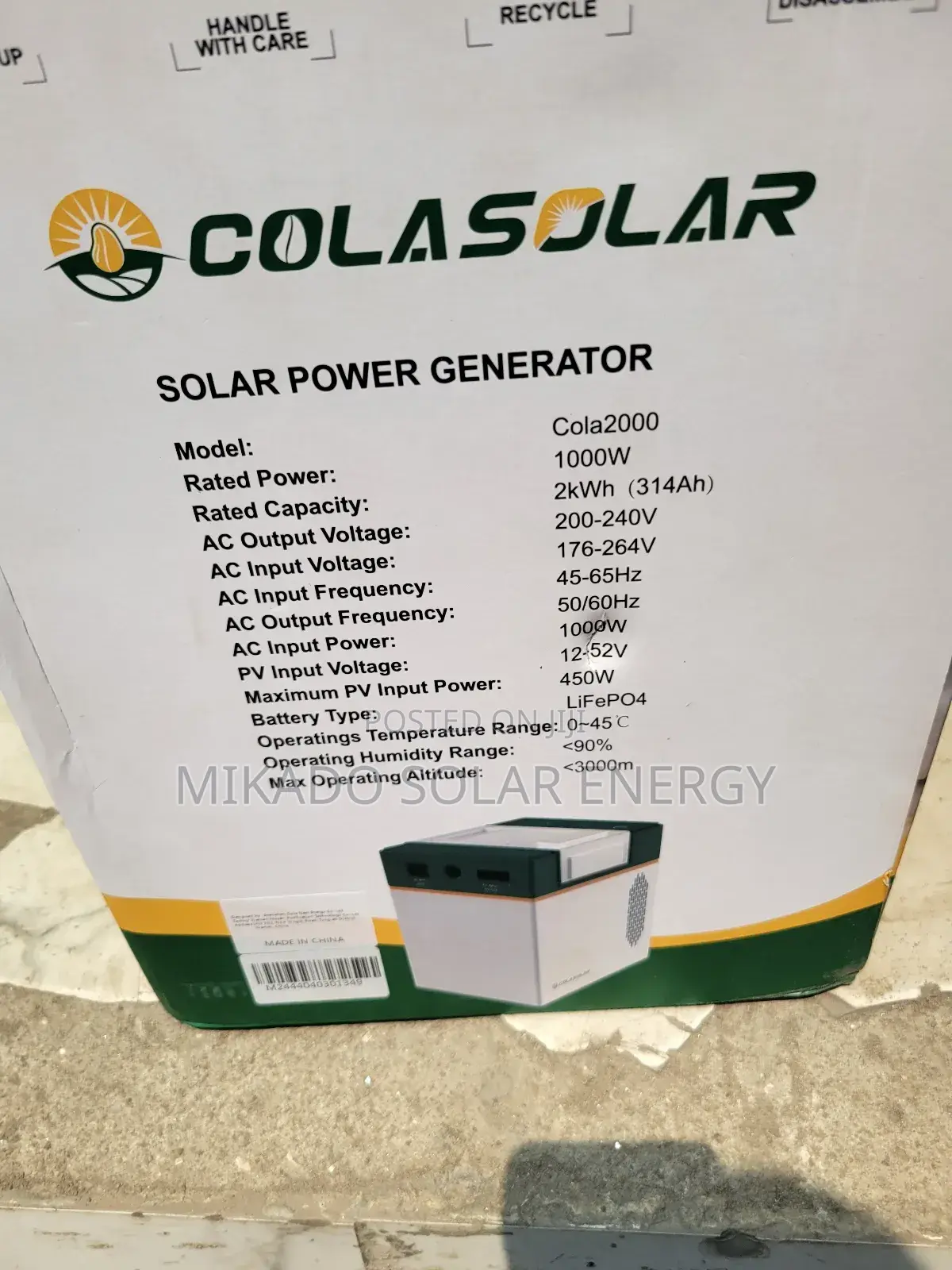 2kwh Colasolar Solar Generator