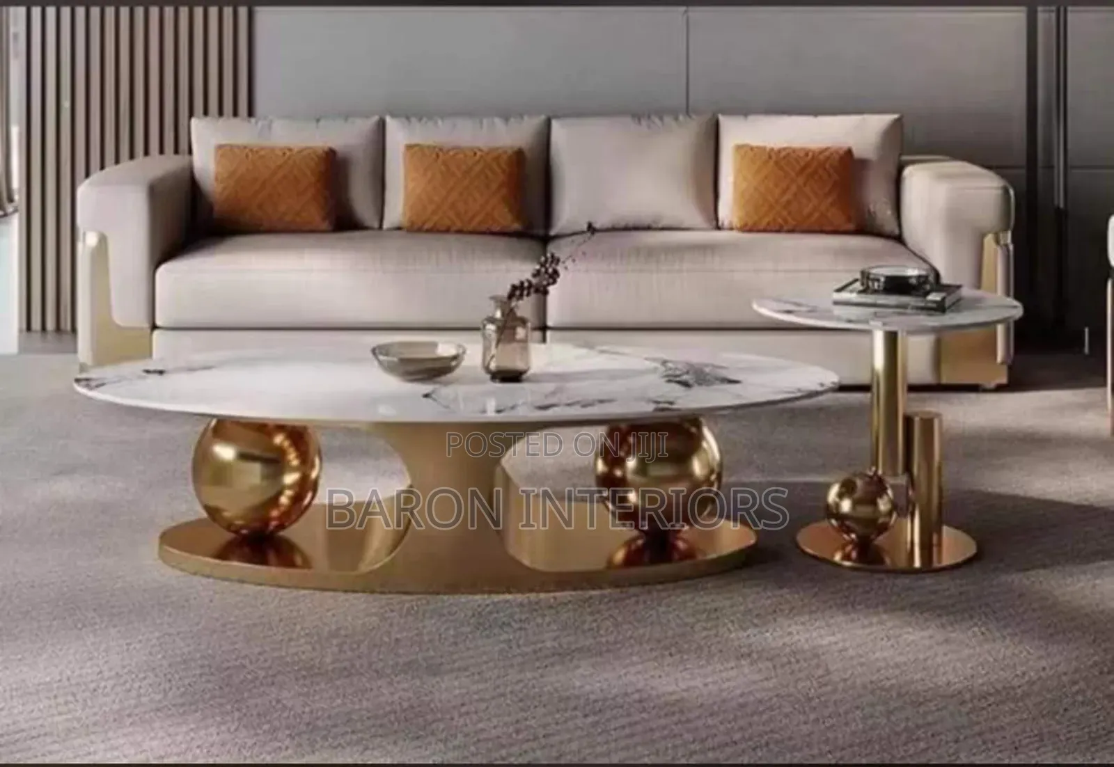 Marble Center Table With 1 Side Stool
