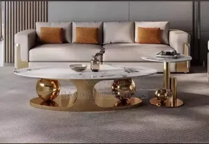 Marble Center Table With 1 Side Stool
