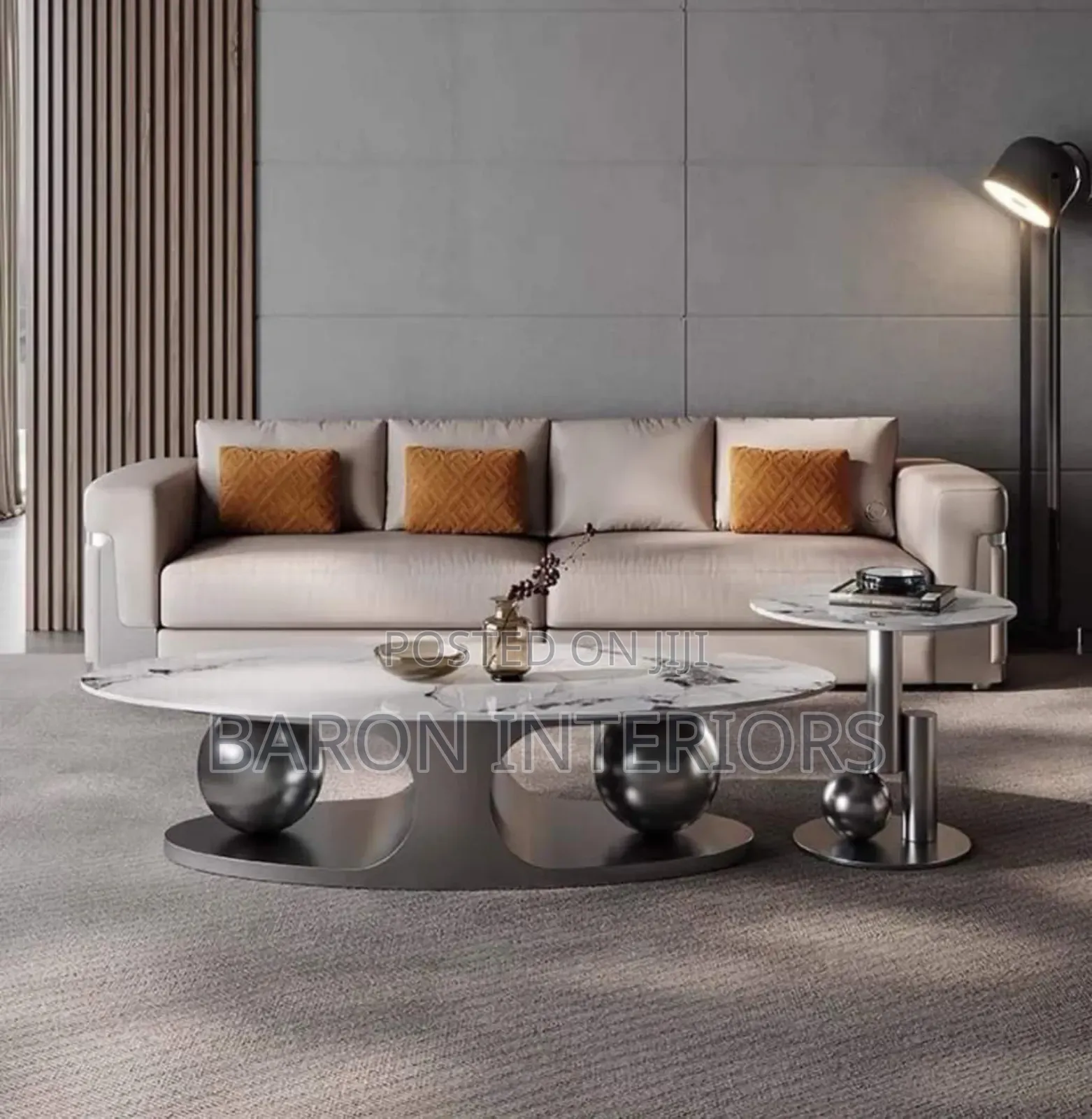 Marble Center Table With 1 Side Stool