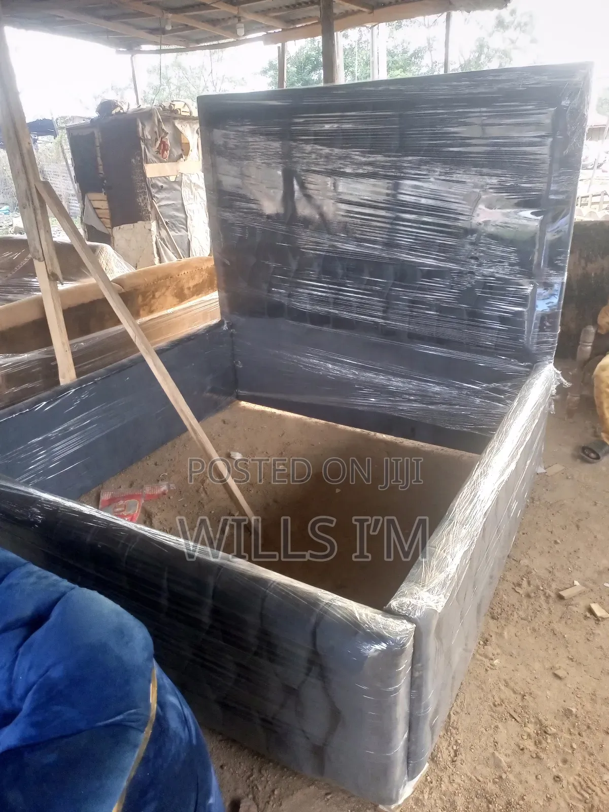 6 by 6 Quality Upholstered Beframe With 5ft Tall Headboard