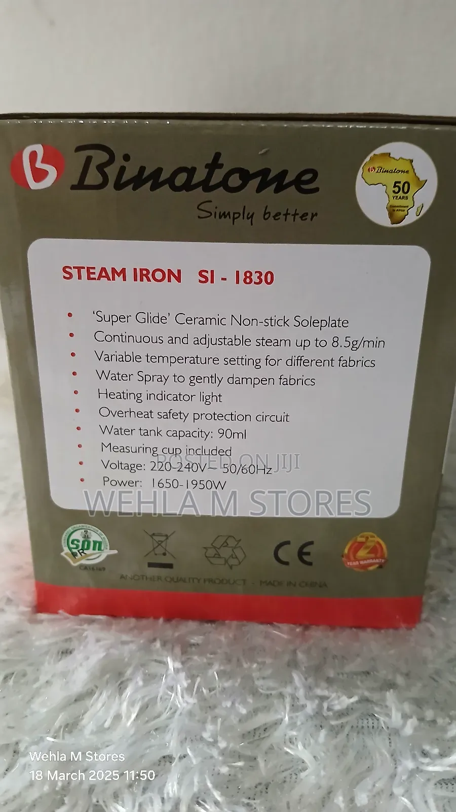 Binatone Steam Iron Si-1830