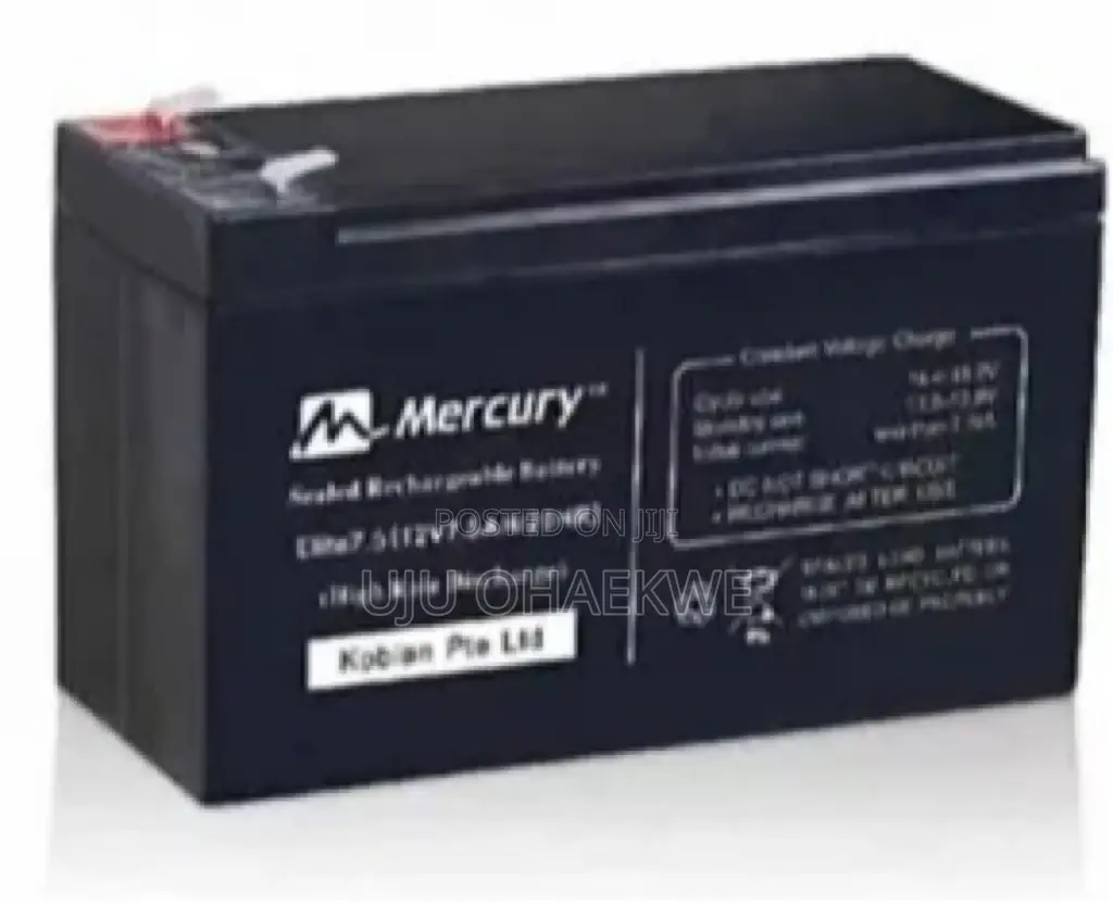 Mercury Ups Replacement Battery 7.5ah 12v