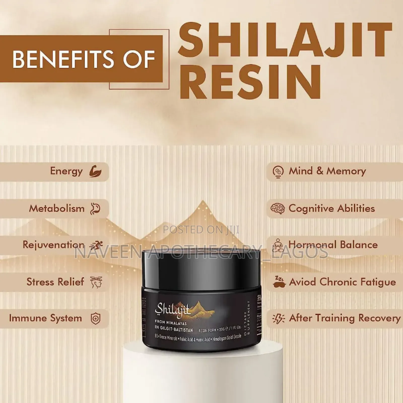 Pure 85+ Minerals Shilajit 50g (100% Organic)