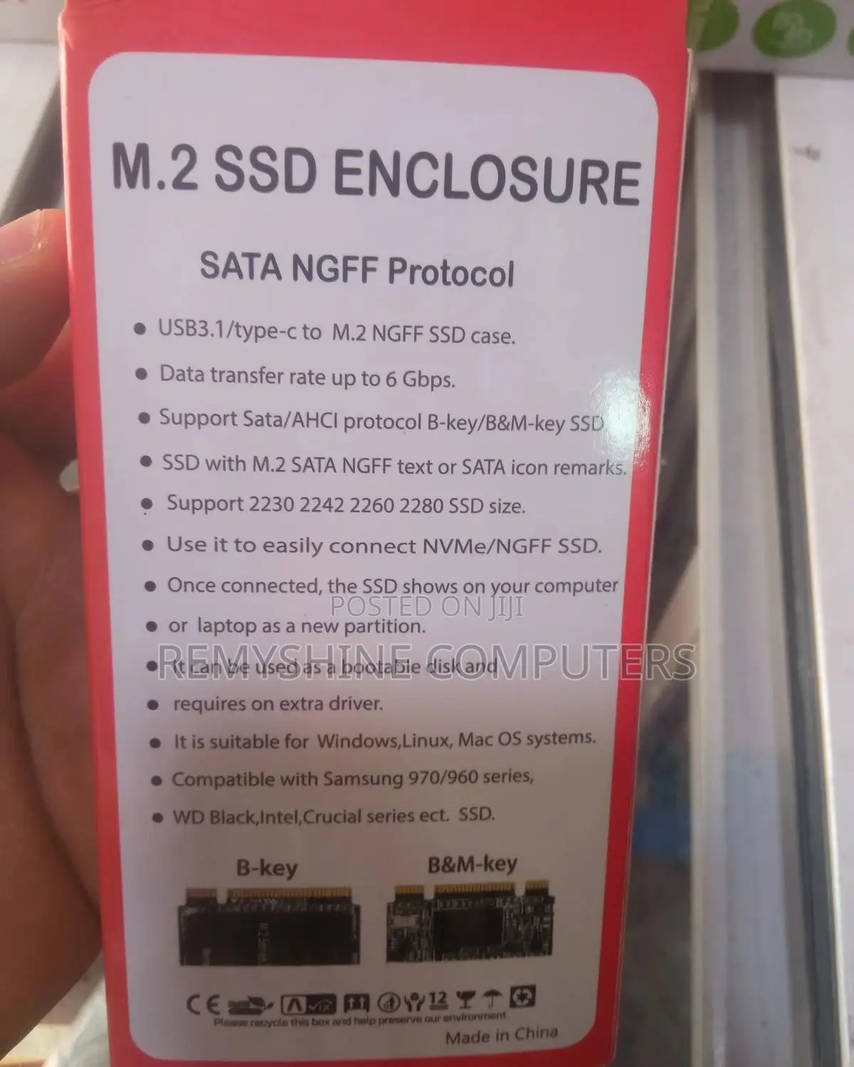 M.2 Case Usb 3.1 To M.2 Ngff Ssd Enclosure
