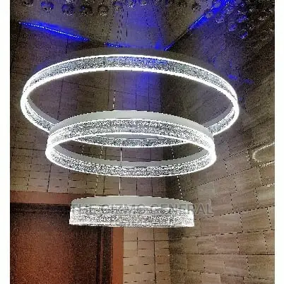 Shimmering 3 Ring LED Chandelier
