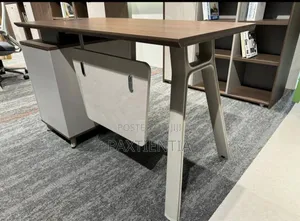 1.4m Table With v Shaped Legs With 2 Storage Units