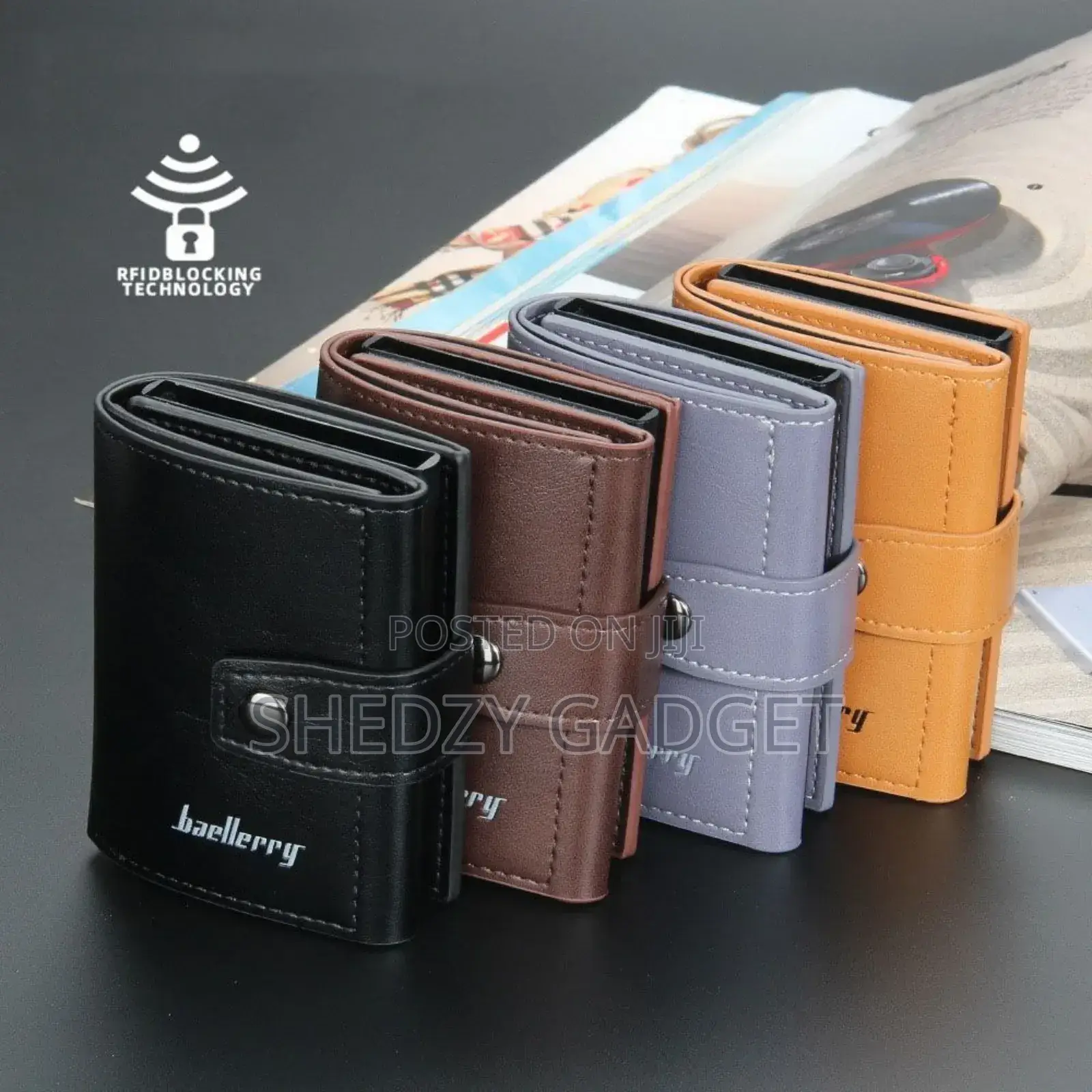Baellerry Pu Leather Pop-Up Rfid Card Wallet With Buckle