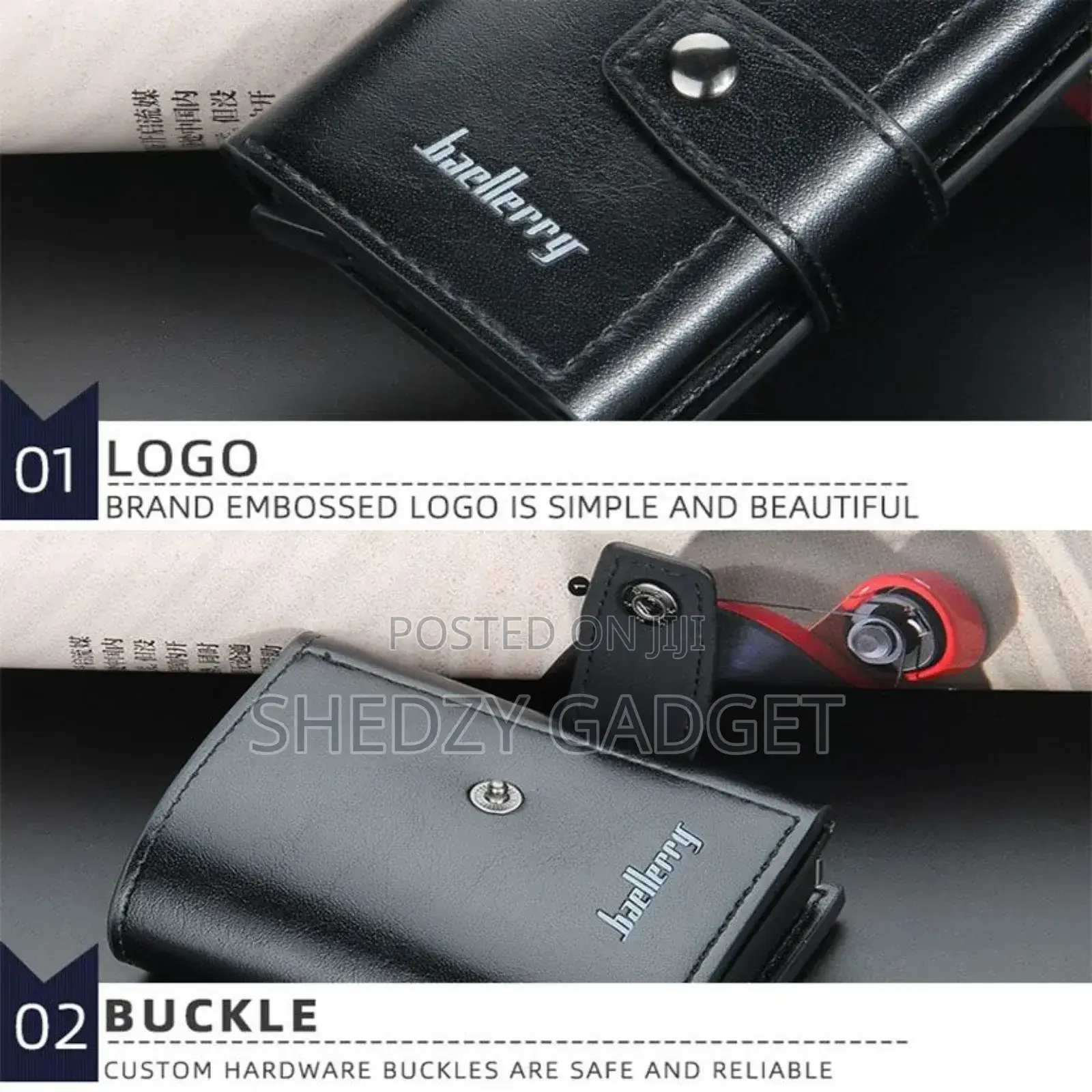 Baellerry Pu Leather Pop-Up Rfid Card Wallet With Buckle