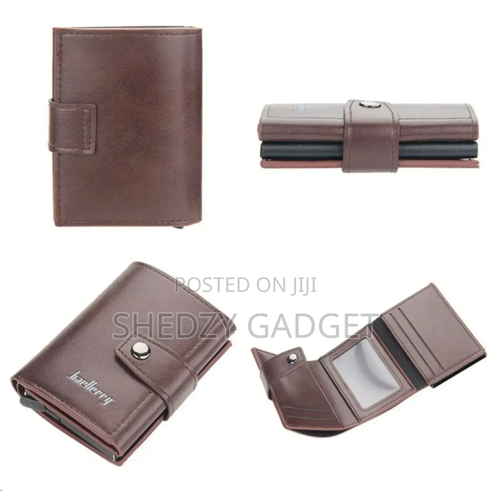 Baellerry Pu Leather Pop-Up Rfid Card Wallet With Buckle