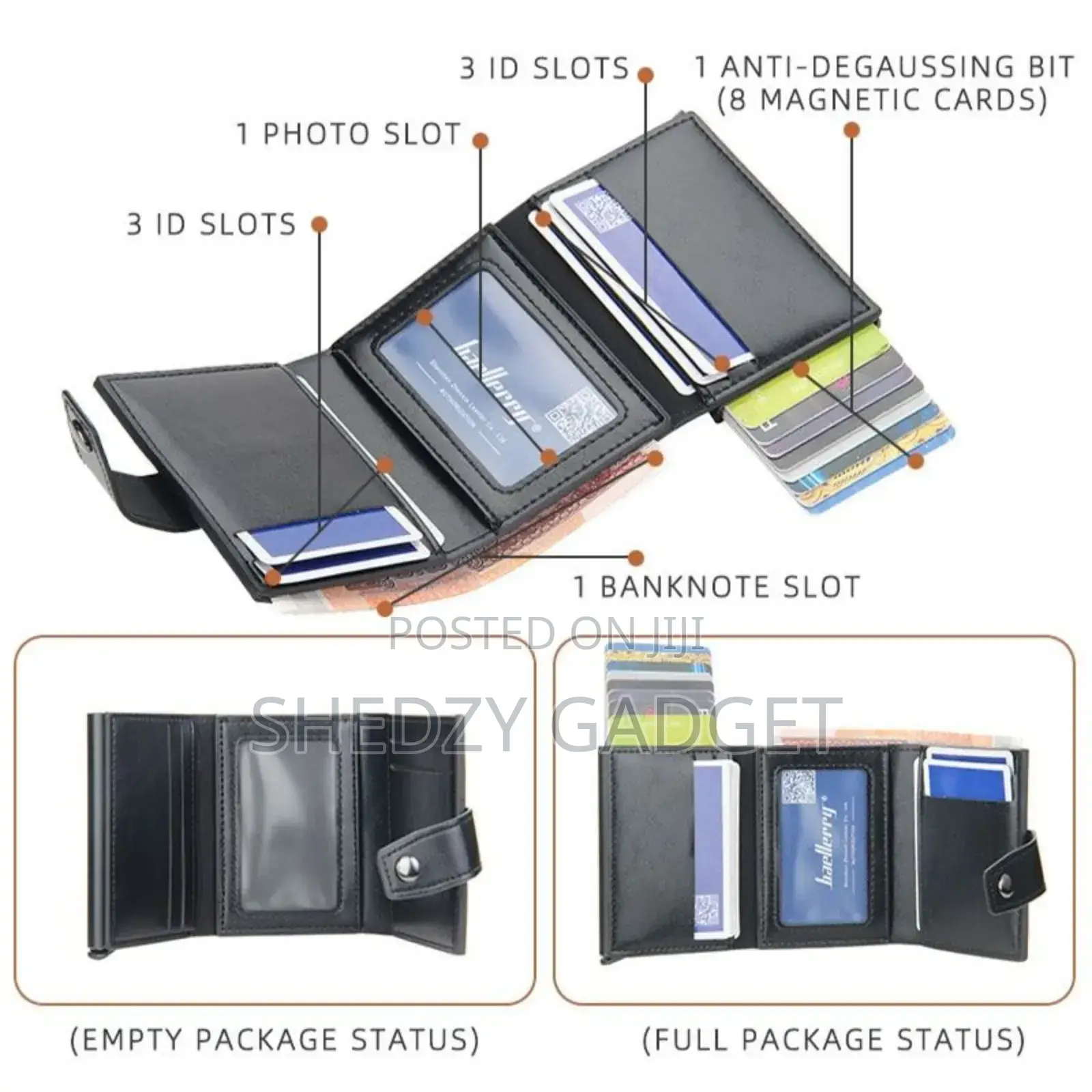 Baellerry Pu Leather Pop-Up Rfid Card Wallet With Buckle