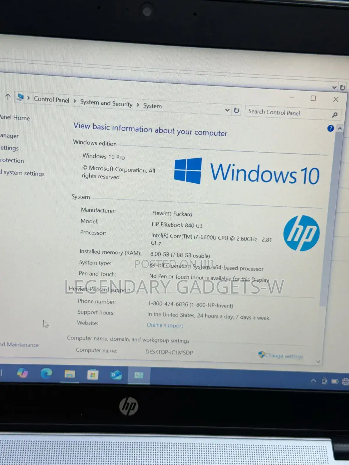 Laptop HP EliteBook 840 G3 8GB Intel Core I7 SSD 256GB