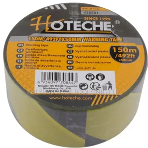 Warning Tape Black And Yellow 50mm X 492ft X 150mm
