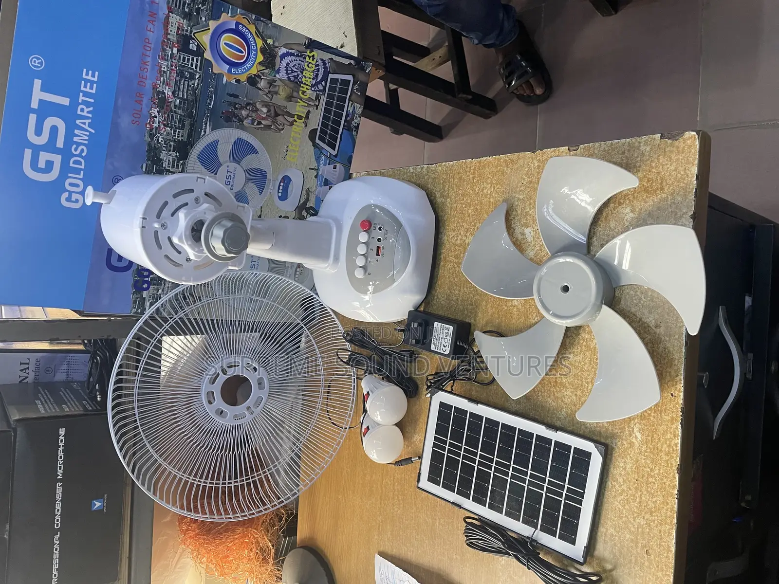 Solar Table Rechargeable Fan