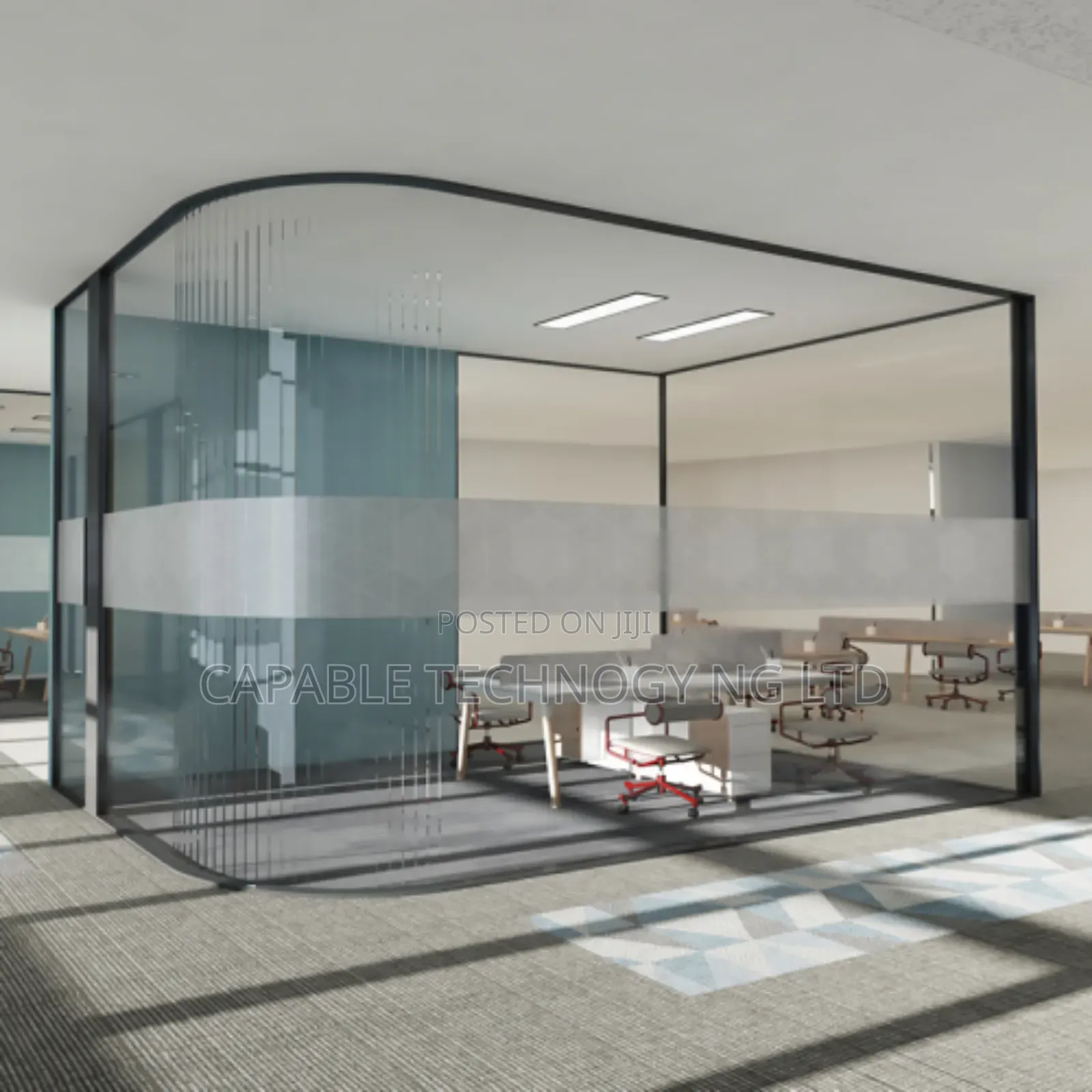 Curve Office Partitioning Design
