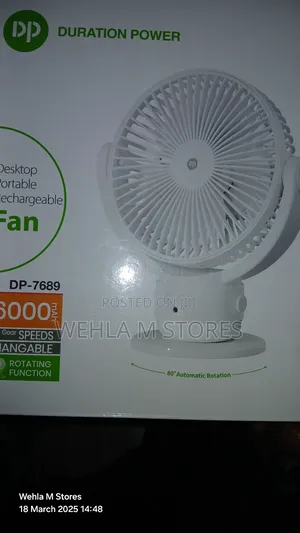 Dp Desktop Portable Rechargeable Fan - Dp 7689