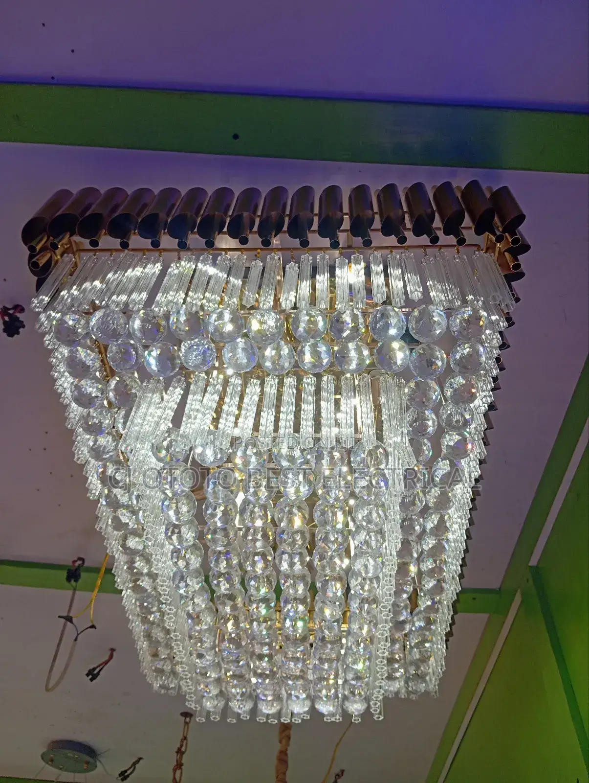 Crystal Flush Chandelier Light, Size 800mm