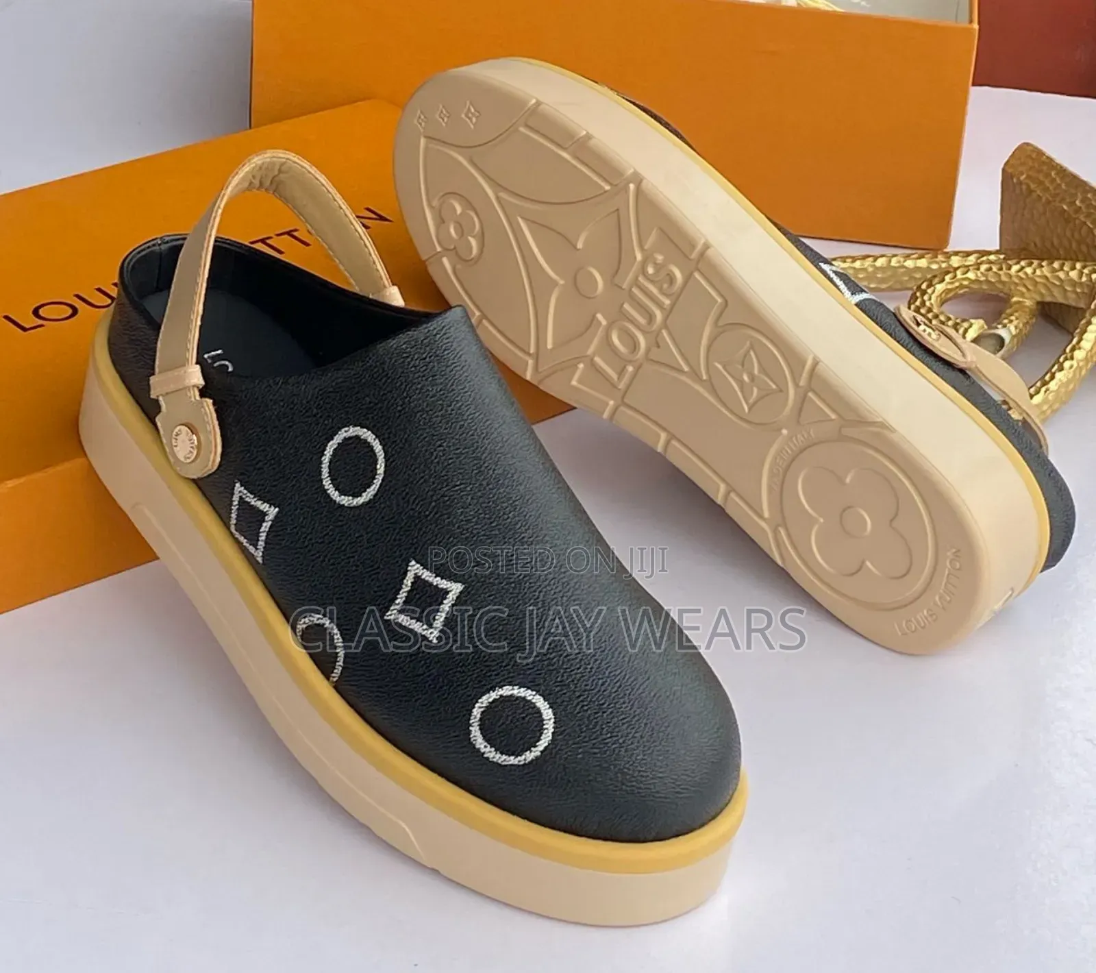 Thick Sole Black Sandals Collections Available