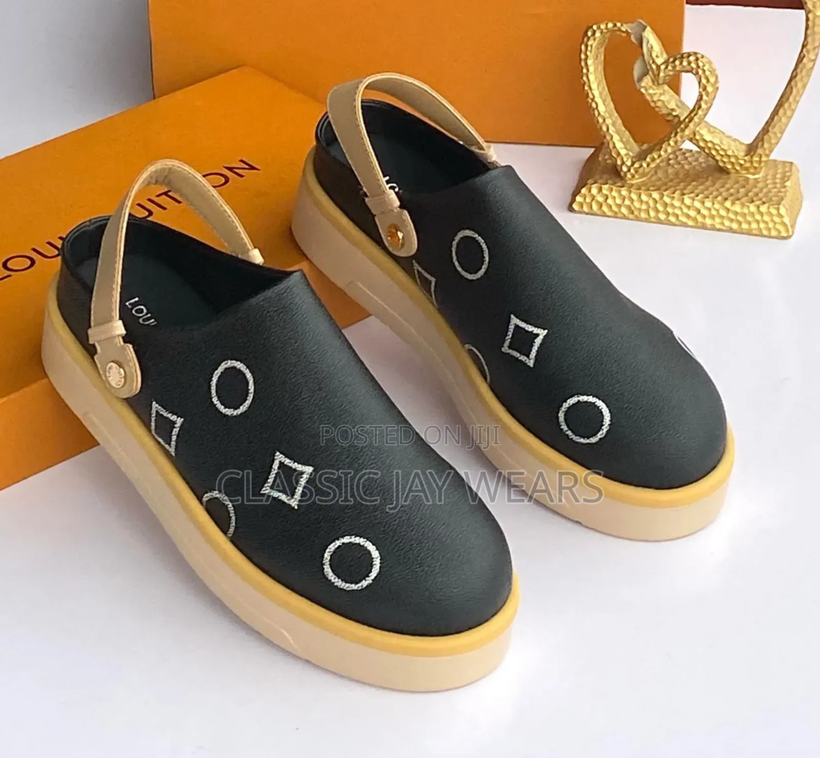 Thick Sole Black Sandals Collections Available