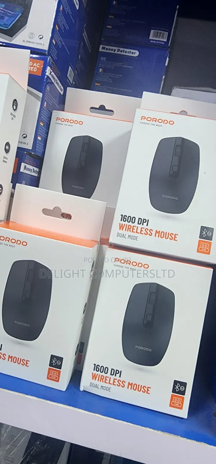 Porodo 2.4g Wireless, Bluetooth Rechargeable Mouse Dpi 1600