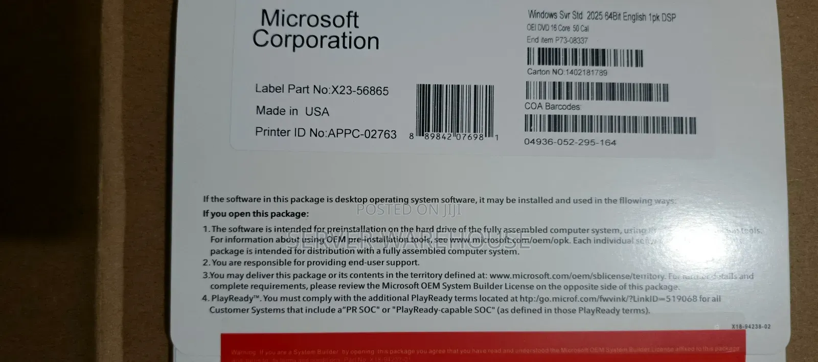 Windows 2025 Server STD 16 Cores 50 Cals