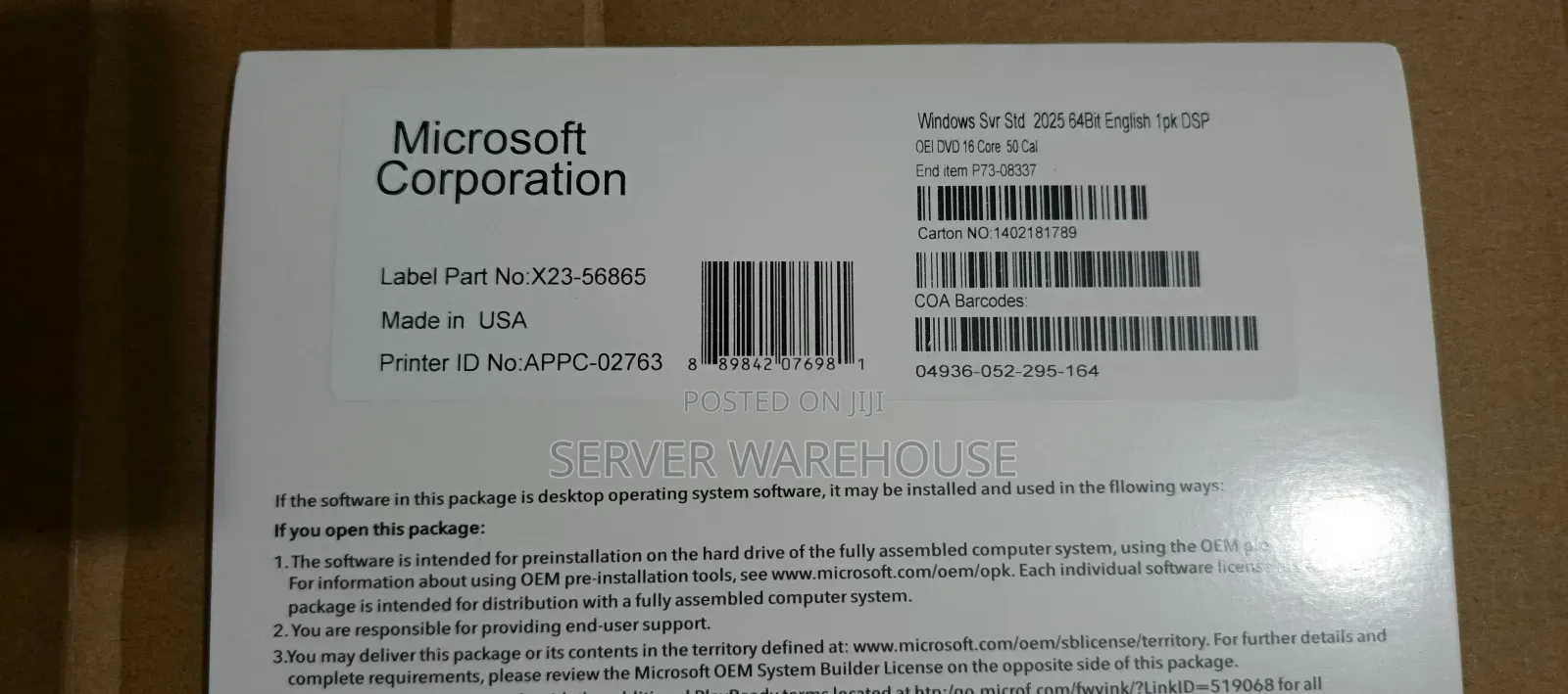 Windows 2025 Server STD 16 Cores 50 Cals