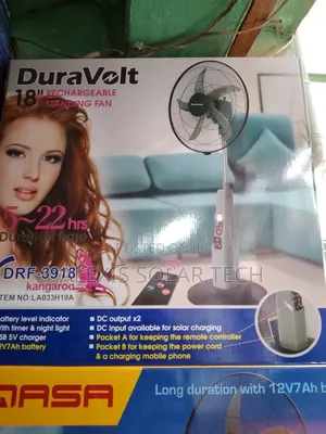 Duravolts Rechargeable 18inches Standing Fan