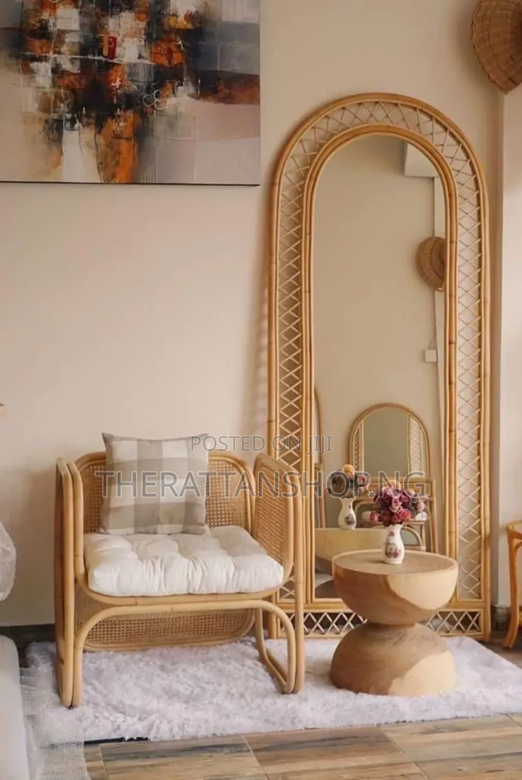 Free Standing, Handcrafted, Long Cane Mirrors